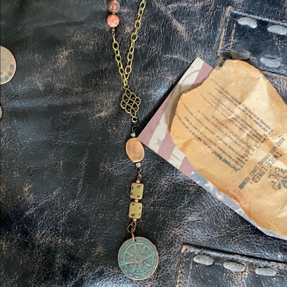 1 LEFT // mixed metal pieced patina necklace - Picture 6 of 16